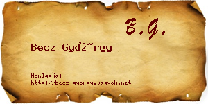 Becz György névjegykártya