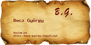 Becz György névjegykártya