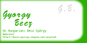 gyorgy becz business card
