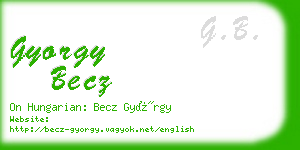 gyorgy becz business card